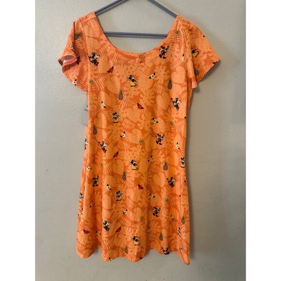 Tommy Bahama Disney tropical dress peach Mickey & Minnie Mouse Women's M NWT - Picture 1 of 6